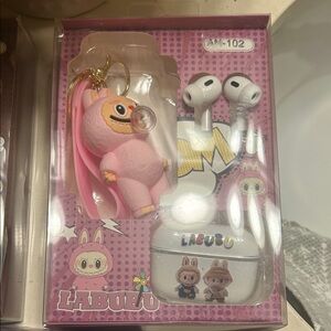 LABUBU White Wireless Earbuds with Case